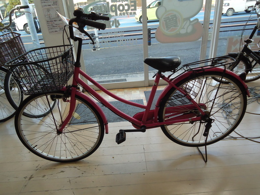 【エコプラス小倉南店】26インチ軽快車 ピンク 内装3段変速 スタッフ 向井 オススメ(^^♪ 中古車 自転車 チャリ ママチャリ  113