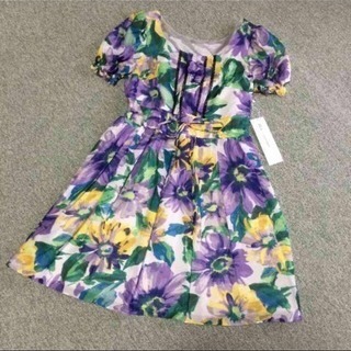 新品☆ジルスチュアート 大判花柄 半袖 ワンピース M