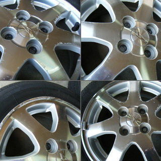 ダイハツ　純正アルミホイールタイヤセット 14インチ 4.5J PCD100 4穴 OFF+45　タイヤ155-65R14 です。の画像