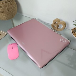 可愛いピュアピンク光沢♪　高性能corei3　メモリ4G　大容量500G★　富士通　FUJITSU　LIFEBOOK　ウェブカメラ搭載　14inchで持ち運びも便利♪　大画面　最新Windows10　64Bit　大容量500G　高級感　14インチ　マウス付き 　ノートパソコン　無線LAN　Wi-Fi対応 　DVDドライブ