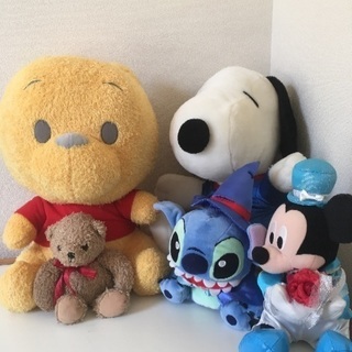 ぬいぐるみ 5点 スティッチパペット プー ミッキー スヌーピー...