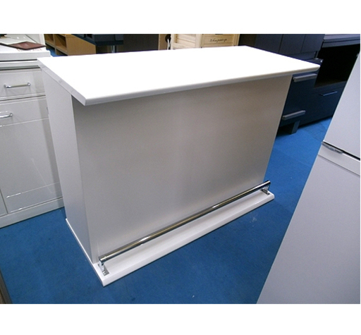 札幌 美品【対面式 真っ白いバーカウンター】幅120cm カウンターテーブル ハイカウンター キッチンボード  キッチン収納 本郷通店