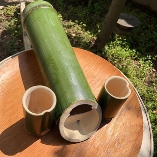 青竹二合徳利とぐい呑み2個セットの販売です。の画像