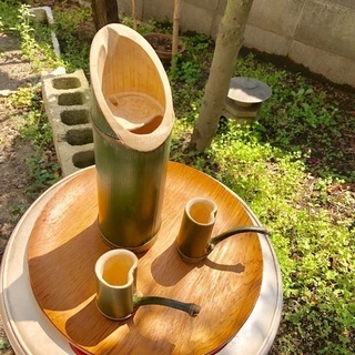 青竹二合徳利とぐい呑み2個セットの販売です。の画像