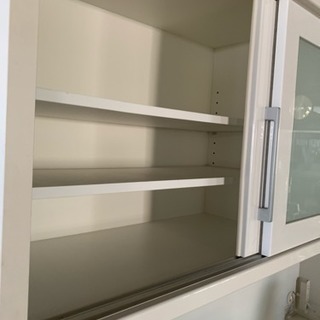 大きな 白い食器棚 キッチン収納 白 の画像