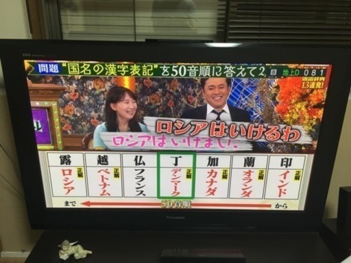 少し訳あり パナソニック ビエラ プラズマテレビ 50インチ 完動品 今日まで使用