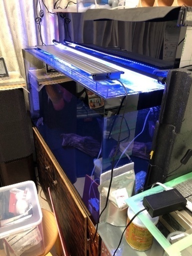 1200×600×600水槽.上部濾過層、専用木造台