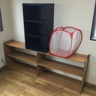 ■無料　配達可■生活家具  18点セット  棚 カラーボックス ガステーブル 座卓 イスなどの画像