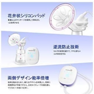 電動 両側 搾乳器 両胸ダブル メデラの母乳ボトルアダプターつきの画像