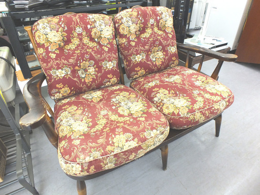 格安！！ キツツキ 飛騨家具 のりくら 2人掛 ソファ いす リビングチェア アンティーク レトロ 札幌市手稲区