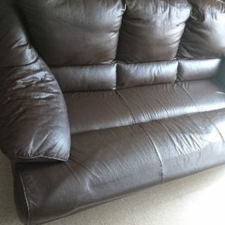 ３人掛け合皮ソファー