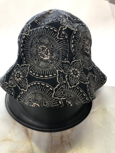 帽子   藍染    古布   ちゅうりっぷ形