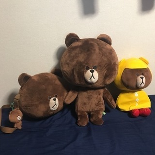LINE ブラウン ぬいぐるみ＆バッグ