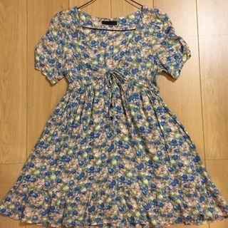 レトロ柄 ワンピース チュニック