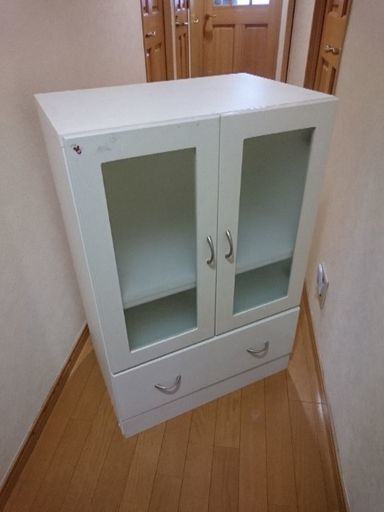 ガラス扉 本棚 引き出し付き