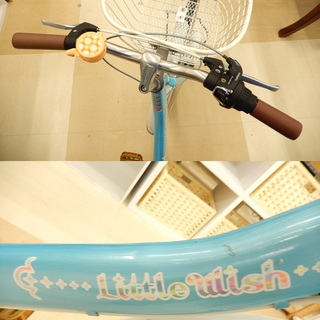 札幌市 清田区 子供用自転車  Little Wish 水色 カゴ付 6段階変速 24インチの画像