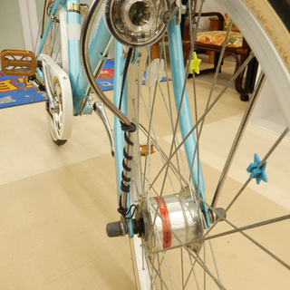 札幌市 清田区 子供用自転車  Little Wish 水色 カゴ付 6段階変速 24インチの画像