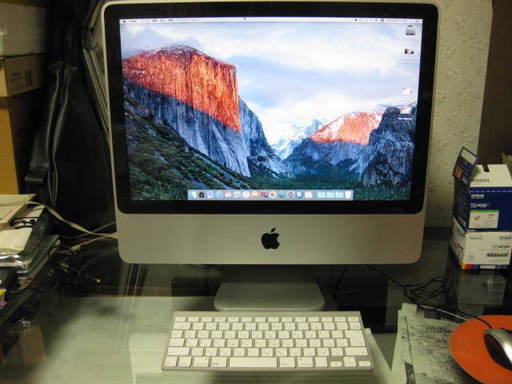 APPLE iMac美品 20インチ [Early 2008] + ワイヤレスキーボード＋USBマウス・ MB323J/A メモリ4GB HDD320GB