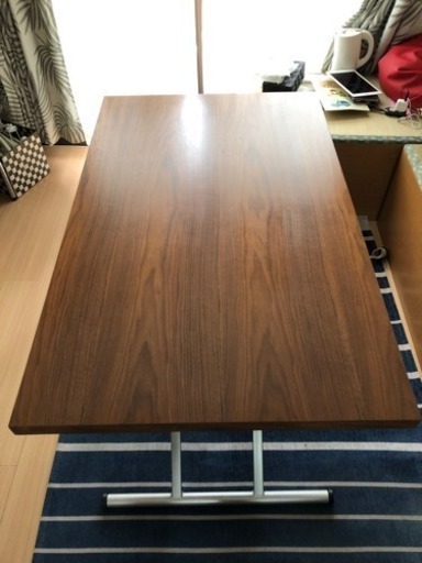 ニトリ DTアクティブウォルナット 油圧式昇降テーブル