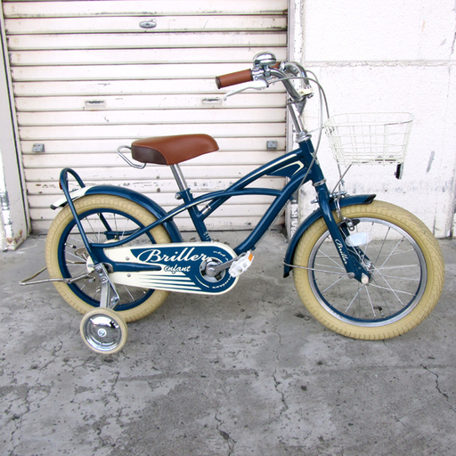 子供用 自転車 Jrサイクル 16インチ ビーチクルーザー レトロテイスト ネイビー 補助輪付き