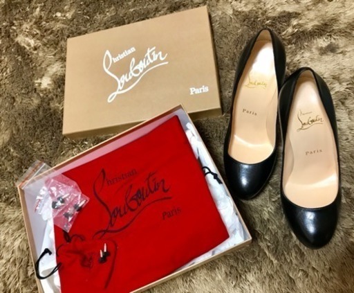 [新品]クリスチャンルブタン Christian louboutin パンプス エナメル ラウンドトゥ ハイヒール 靴 黒 36 1/2