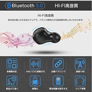 Bluetooth5.0ワイヤレスイヤホン【令和モデル IPX7完全防水】の画像
