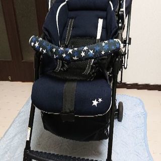 ベビーカー ab両面対応 星柄 ネイビー 