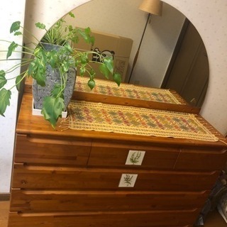 ミラー付きタンス アンティーク家具