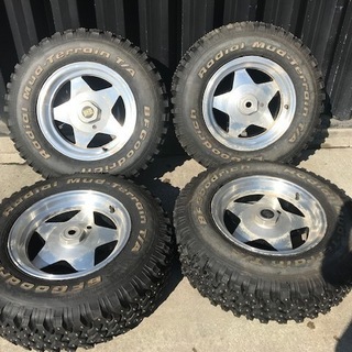 ほぼ抜けなし極上品【超希少】LT215/75R15 100/97Q 4本　BFGoodrich Mud-Terrain T/A スパイクタイヤ カップピン ホワイトレター　ジムニー 