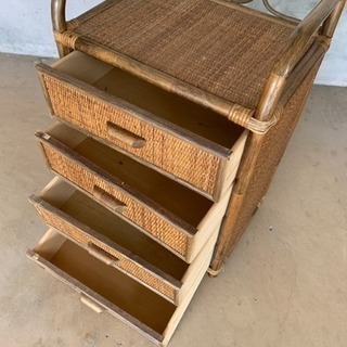 籐家具 引き出し4段 /usedの画像