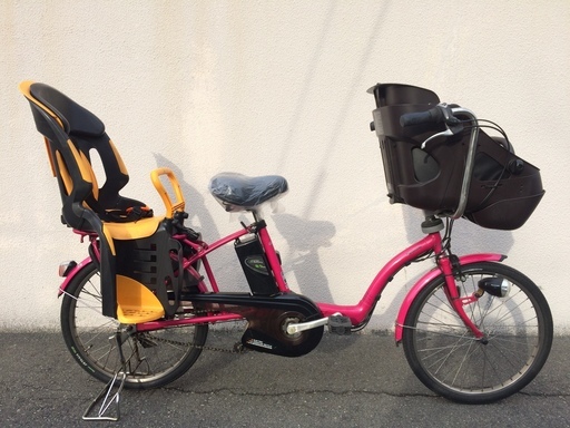 地域限定送料無料　パナソニック　ギュットミニ　三人乗り　8AH　20インチ　ピンク　キッスミニ　アンジェリーノ　神戸市　電動自転車