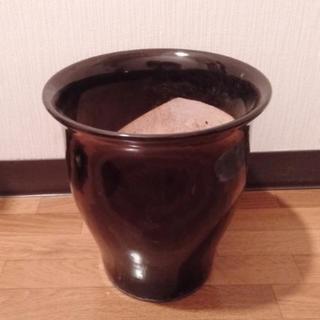無料！【植木鉢】陶器（ブラック）の画像