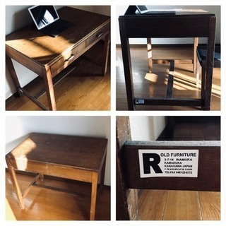 昭和レトロな木製デスク の画像