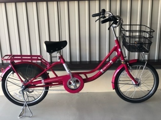 売切◆新車展示車☆BAA適合車3人乗り対応自転車　20インチ　ガーネット　3段変速　LEDオートライト　チェリーピンク