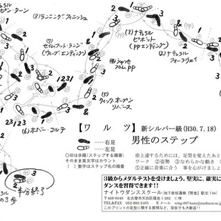 社交ダンス　ワルツ愛知県のメダルテスト足型・シルバー級　無料講習会の画像