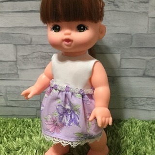 メル☆ソラン服 切替ワンピ白×春スカート(紫)