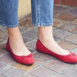 ★新品 未使用★ GU バレエシューズ レッドの画像