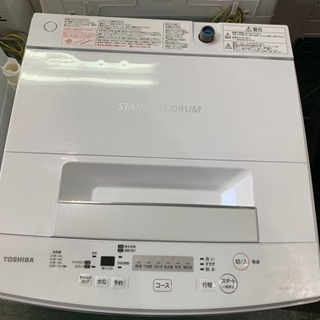 TOSHIBA 洗濯機 2018年 4.5kg AW-45M5 中古