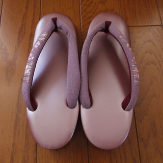 疲れにくい★桜模様鼻緒のウレタン草履／レデースLサイズの画像