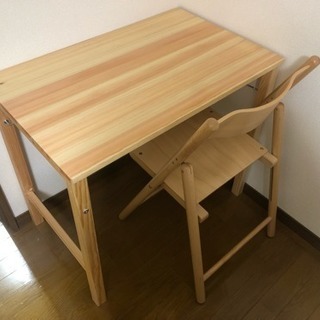 無印良品 パイン材テーブル 折りたたみ式 チェアの画像
