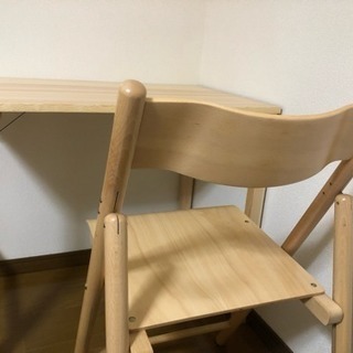 無印良品 パイン材テーブル 折りたたみ式 チェアの画像