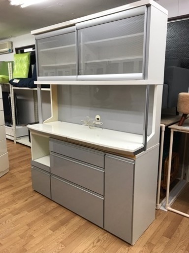 リサイクルサービス八光、田上店 配達・設置OK 】ホワイト 食器棚