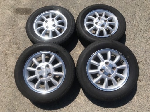 スズキ　純正　ラパン　13×4J　+４５　4H PCD100　タイヤ付き4本セット 155/65R13 BRIDGESTONE NEXTRY 2017年製 バリ山 管理番号41601