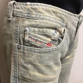 ディーゼル レディース ローライズジーンズ デニム ストーンウォッシュダメージ加工 26inの画像