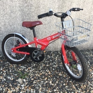 値下げ★キッズ自転車16インチJEEP スタンド・補助輪付きの画像