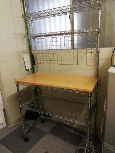 メッシュラック　キッチン棚　作業台