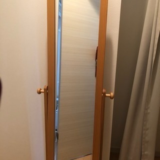 キャスター付き全身鏡