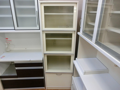 レンジボード ユーアイ フラップ扉 アイボリー キズ有 【トレファク上尾店】