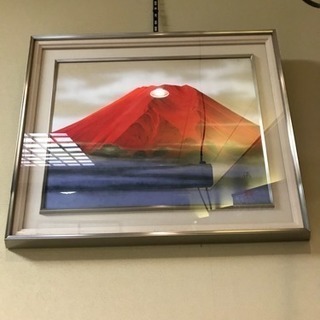 縁起物  赤富士の絵画の画像