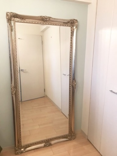 お洒落アンティークミラー  姿見幅広
